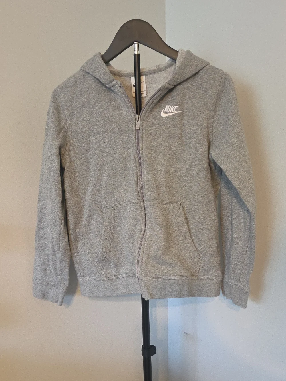 Nike Kids Light Grey Full-Zip Hoodie